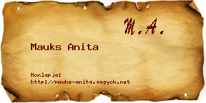 Mauks Anita névjegykártya
